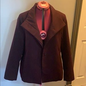 Wine coloured pea coat